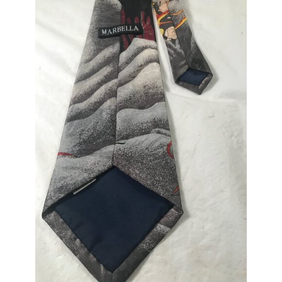 Vintage Marbella Men’s Black Silk Scuba Diver Neck Tie - Picture 3 of 6